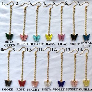 Colorful Butterfly Hook Drop Dangle Earrings